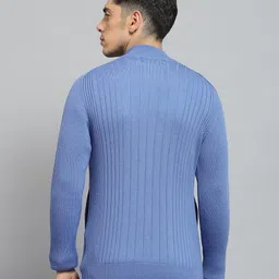 monte carlo Mens Solid Blue Round Neck Full Sleeve Pullover_1240568FZ-2462 image 5