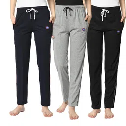 mack jonney Women's Regular Fit Cotton Blend Track Pants Multi image 1