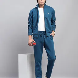 monte carlo Mens Solid Mock Neck Full Sleeve Tracksuit (224261480) image 5