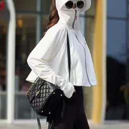 dayish Womens Sunscreen Hoodie Jacket/Shirt - Advanced UV Protection from Sun & Pollution - UPF 50+ Protection Scarf with Long Sleeve & Face Mask for Outdoor Running image 3