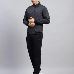 monte carlo Mens Self Design Mock Neck Full Sleeve Tracksuit (224066565) image 2