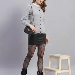 monte carlo Womens Solid Round Neck Full Sleeve Wool Blend Casual Sweater (1230731RN) image 5