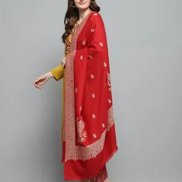 monte carlo Womens Self Design Red Shawls_ image 3