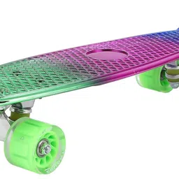 STRAUSS Polypropylene Cruiser Skateboard Penny Casterboard Hoverboard Anti-Skid Board With Abec-7 High Precision Bearings Ideal For 8 Years And Above 22 X 6 Inch, (Green,Pink,Blue) image 1