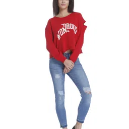 only Women's Cotton Pullover (1981193002_Scarlet Sage_M) image 2