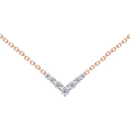 minutiae V Shape Crystal Cubic Zirconia Diamonds Pendant Charm Necklace for Women & Girls | Stylish Design with Extendable Chain | Skin Friendly and Ideal Gift For Multiple Occasion image 1