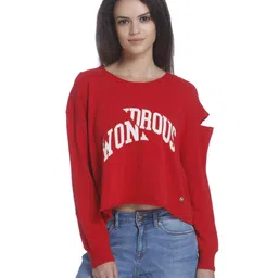 only Women's Cotton Pullover (1981193002_Scarlet Sage_M) image 1
