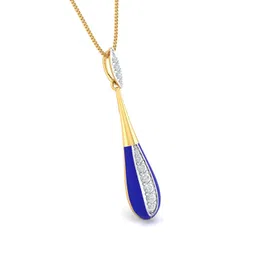 kuberbox 14KT Yellow Gold Dangling Dew Enamel Pendant for Women image 4