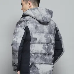 monte carlo Mens Printed Navy Blue Detachable Hood Full Sleeve Jacket image 5
