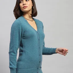 monte carlo Women's Wool Blend V-Neck Cardigan image 3