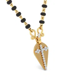 kuberbox 14KT Yellow Gold and Diamond Mangalsutra for Women image 4