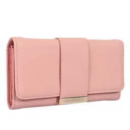 lino perros Women's Black Faux Leather Wallet (Pink) image 2