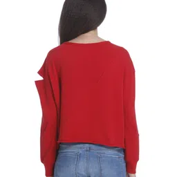 only Women's Cotton Pullover (1981193002_Scarlet Sage_M) image 3