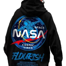 lewel Men's Stylish Hooded Neck Full Sleeve Oversized T-Shirt (Black) image 1