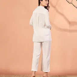 daari White-Co-Ord-Set Cotton Solid Women's image 3