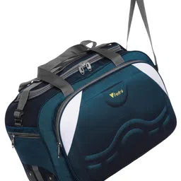 fedra Fabric Travel Duffel Bags For Men And Women 60 L With 2 Wheels Green White, 68.58 Cm image 1