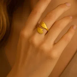 Palli Creation Gold Plated Hand Shaped Finger Ring image 3