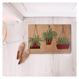 saral home Saralhome Micro Polyester 3 Pots Door Mat Beige. 40cm x 60cm-picture-11