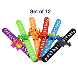 Asera Dinosaur Slap Bands Silicone Wristbands Party Supplies Kids Party Favors Decor Novelty Toy School Prize Gifts Children Goodie Bag Fillers Birthday Return Gifts (Dino 12 Pcs)-image-22
