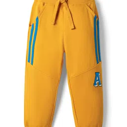 Babyhug Cotton Terry Knit Full Length Cut & Sew Lounge Pants - Yellow-picture-18