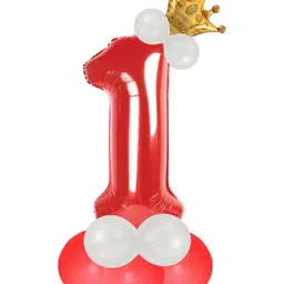decor mantra Décor Mantra 32 Inch Number Foil Balloon 1 For birthday Decorations Items Kit Set-Red Color-Pack of 14-picture-33