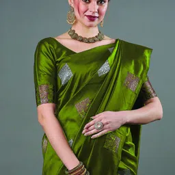 Parampara Ethnic Woven Design Zari Pure Silk Banarasi Saree image 2