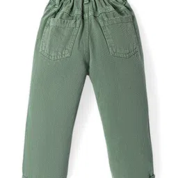 Little Kangaroos 100% Cotton Full Length Solid Colour Jeans - Olive Green image 2