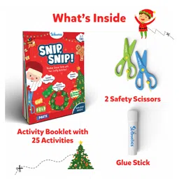 Skillmatics Scissor Skills Activity Book - Snip Snip, 25 Fun Cutting & Creative Activities for Preschoolers, 2 Child-Safe Scissors, Fine Motor Skills Craft Kit - Red image 2