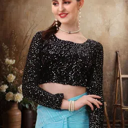 Sangria Striped Saree With Unstitched Blouse Piece image 5