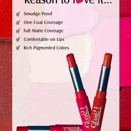 GLAM21 Matte Pro Ink Non Transfer Long Lasting Bullet Lipstick - 3 g - Red Creame 06 image 4