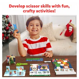 Skillmatics Scissor Skills Activity Book - Snip Snip, 25 Fun Cutting & Creative Activities for Preschoolers, 2 Child-Safe Scissors, Fine Motor Skills Craft Kit - Red image 3