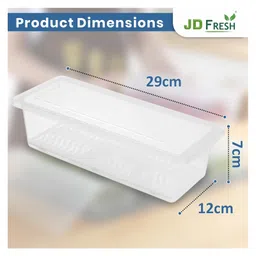 JD Fresh 8 PC 1500 ml Fridge Storage Container With Removable Drain Plate (Transparent) image 3