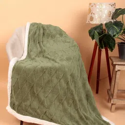Butterthief Green & White Heavy Winter 210 GSM Single Bed Blanket-image-26