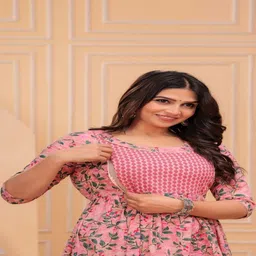 MAINA CREATION Women Floral Printed Floral Anarkali Kurta image 2