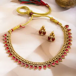 Rubans 22K Gold-Plated Enamelled Jewellery Set image 5