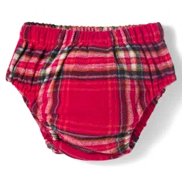 ToffyHouse Cotton Woven Full Sleeves Checkered Frock With Peter Pan Collar - Maroon image 4