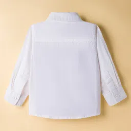 Babyhug Cotton Woven Full Sleeves Solid Shirt and Denim Jeans Set - White image 4