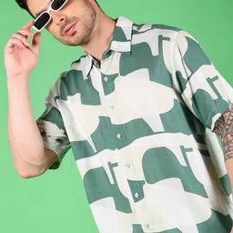 V-Mart Men Abstract Printed Spread Collar Casual Shirt-image-94