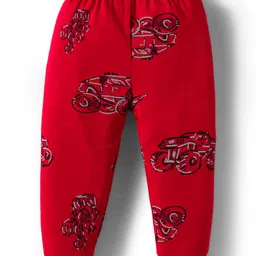 Kidi Wav Half Sleeves Monster Truck Printed Tee & Joggers Set - Red image 5