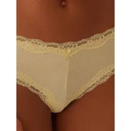 La Vie En Rose Yellow Cotton Self Pattern Panties image 3