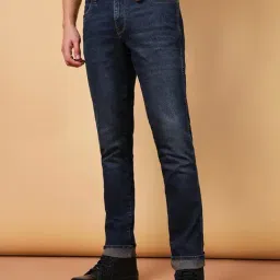 Wrangler Navy Cotton Slim Fit Jeans-picture-14