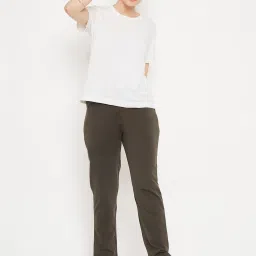 Cantabil Olive Mid Rise Track Pants image 4