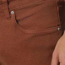 Louis Philippe Jeans Brown Cotton Regular Fit Jeans image 4