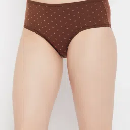 Clovia Brown Cotton Printed Hipster Panty image 4