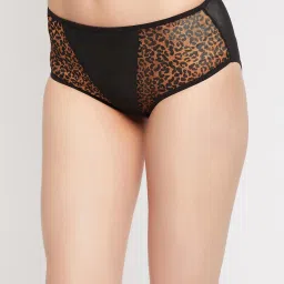 Clovia Black Animal Print Hipster Panty image 4