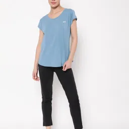 Clovia Blue Active T-Shirt image 4