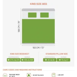 DDECOR Live beautiful Embroidery Rosewater Peach 180 TC Cotton King  Bedsheet with 2 Pillow Covers image 4