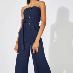 The Label Life Navy Cotton Midi Jumpsuit image 4