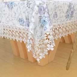 MONKDECOR Blue Anti-Skid 8 Seater Table Cover-image-2