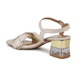 Design Crew Women's Beige Ankle Strap Sandals image 4